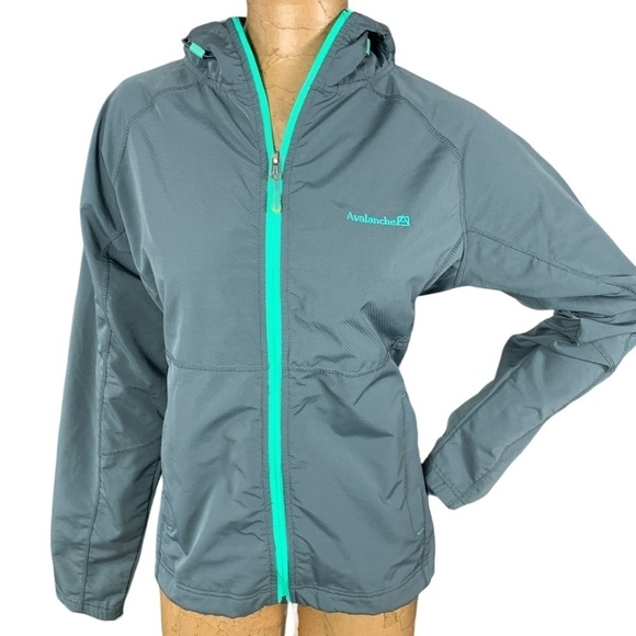 Avalanche Womens Hooded Microfiber Softshell Jacket Full Zip Sz L Gray #251G - Picture 1 of 6